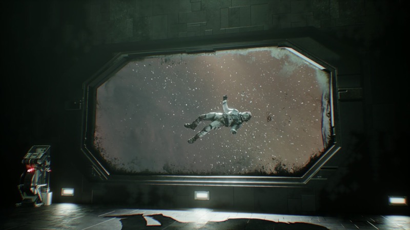 Airlock 3 sealed shut with a warning light flashing